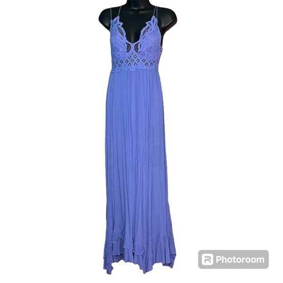 Free People Adella Maxi Slip Sapphire Periwinkle Size Small - Picture 8 of 12